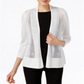 Alfani Women's Novelty Stitch Cardigan White Size Large