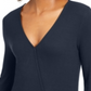 INC International Concepts Women's Surplice Ribbed Top Blue Size X-Small