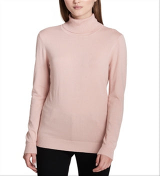 Calvin Klein Women's Turtleneck Sweater Pink Size X-Small