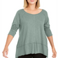 Style & Co Women's Cotton High Low Top Green Size X-Small