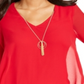 Thalia Sodi Women's Tie Sleeve Necklace Top Red Size X-Small