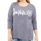 Style & Co Women's Plus Embellished Metallic Sweatshirt Purple Size 3X
