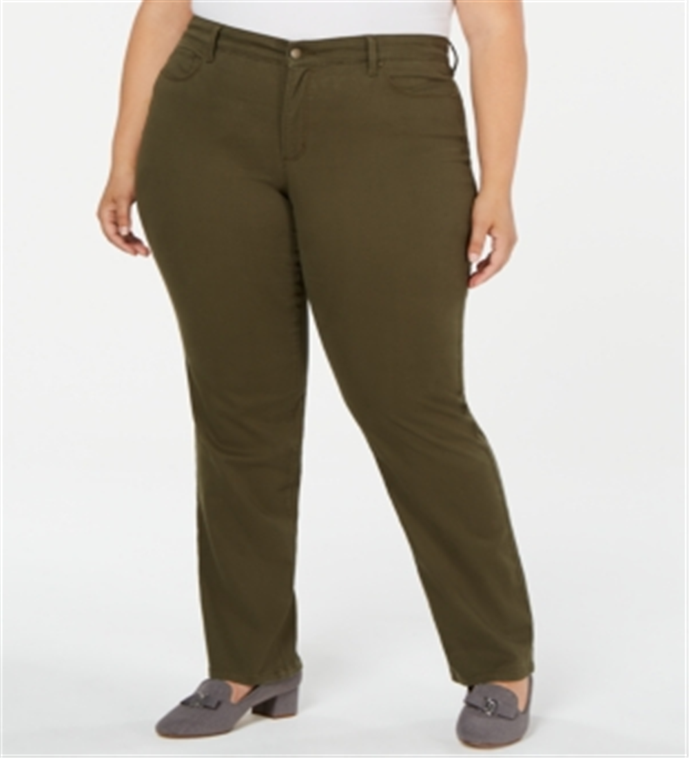 Charter Club Women's Plus Tummy Slimming Super Stretch Straight Leg Jeans Green Size 22W