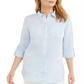 Charter Club Women's Linen Shirt Blue Size X-Large