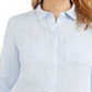 Charter Club Women's Linen Shirt Blue Size X-Large