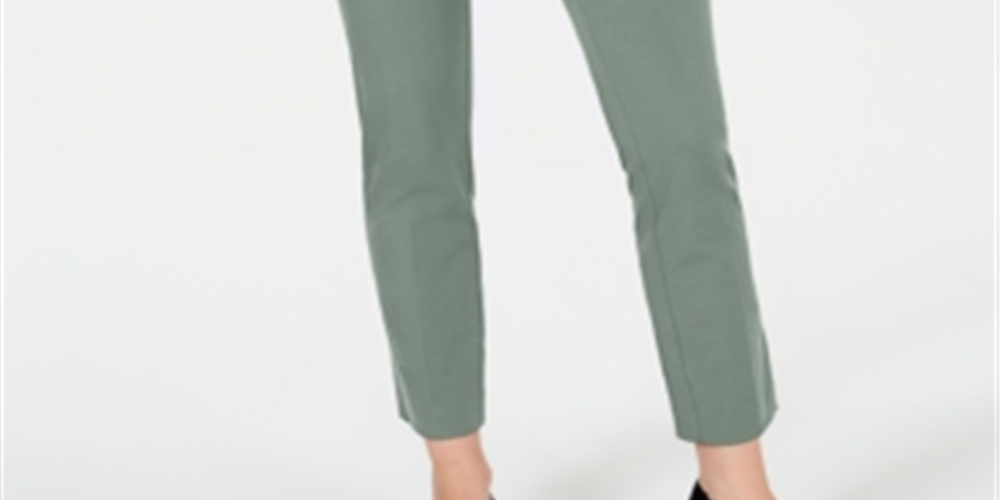 Charter Club Women's Newport Tummy Control Slim Fit Pants Green Size 18