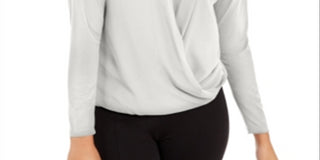 Alfani Women's Surplice Top -White Size Petite S/M