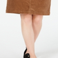 Charter Club Women's Corduroy Tummy Control Skirt Brown  Size 6 P
