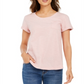 Style & Co Women's Cotton Crew Neck T-Shirt Pink Size Large
