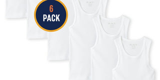 The Children's Place Boy's 6 Pack Basic Tank Top White Size S