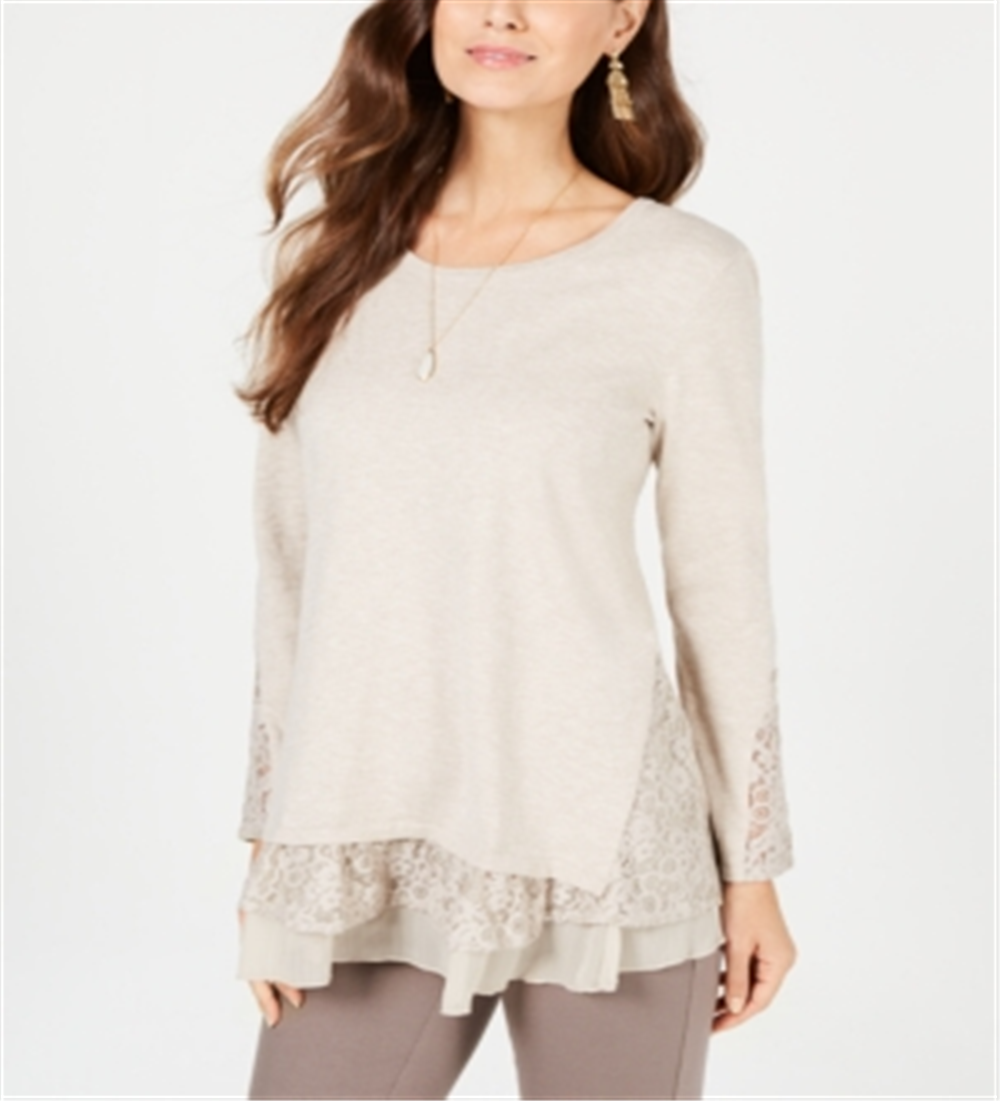 Style & Co Women's Layered Look Tunic Brown Size Medium