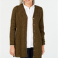 Karen Scott Women's Button Front Duster Cardigan Green Size Petite