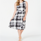 Charter Club Women's Petite Plaid MIDI Dress Black Size Petite Small