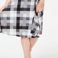 Charter Club Women's Petite Plaid MIDI Dress Black Size Petite Small
