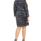 Jessica Howard Women's Plus Metallic Cold Shoulder Sheath Dress Blue Size 14-W