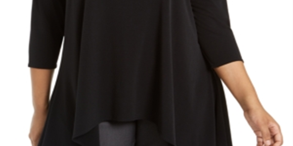 Alfani Women's Plus Handkerchief Hem Top Blue Size 4X