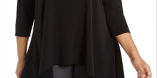 Alfani Women's Plus Handkerchief Hem Top Blue Size 4X