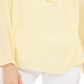 Charter Club Women's Tassel Tie Eyelet Linen Top Yellow Size Small