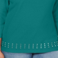 Karen Scott Women's Scoop Neck Studded Top Green Size Small