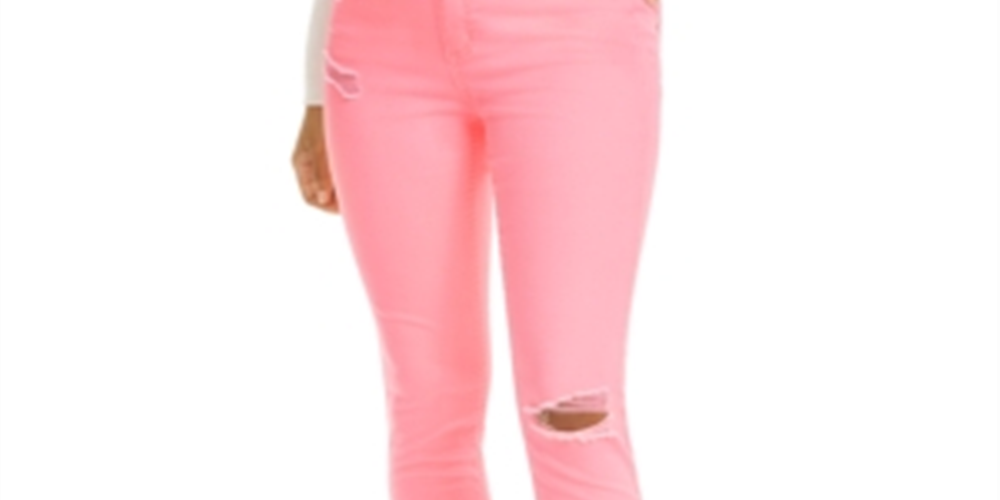 Tinseltown Junior's Neon Wash Skinny Jeans Pink Size 1