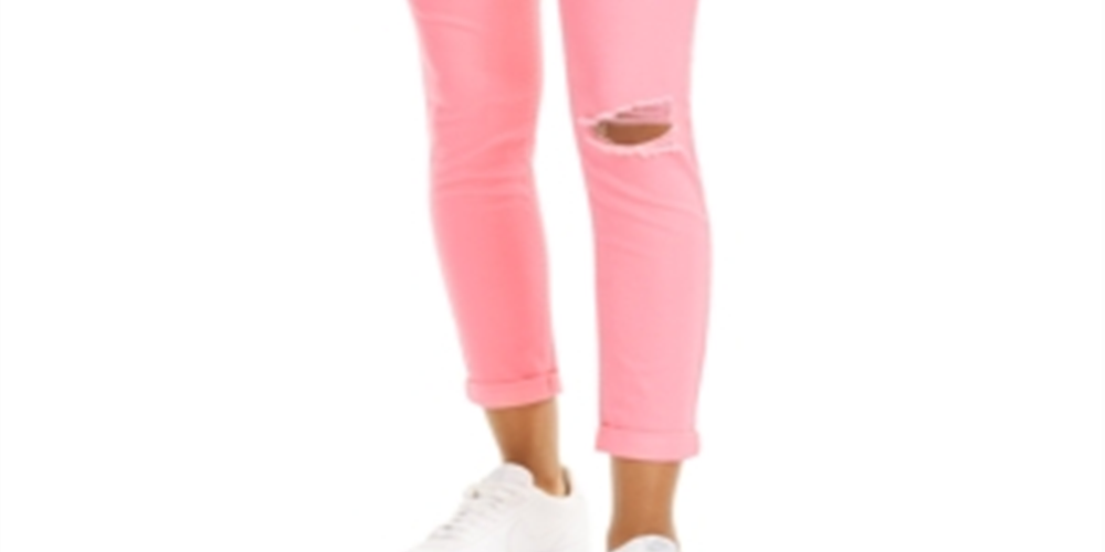 Tinseltown Junior's Neon Wash Skinny Jeans Pink Size 1
