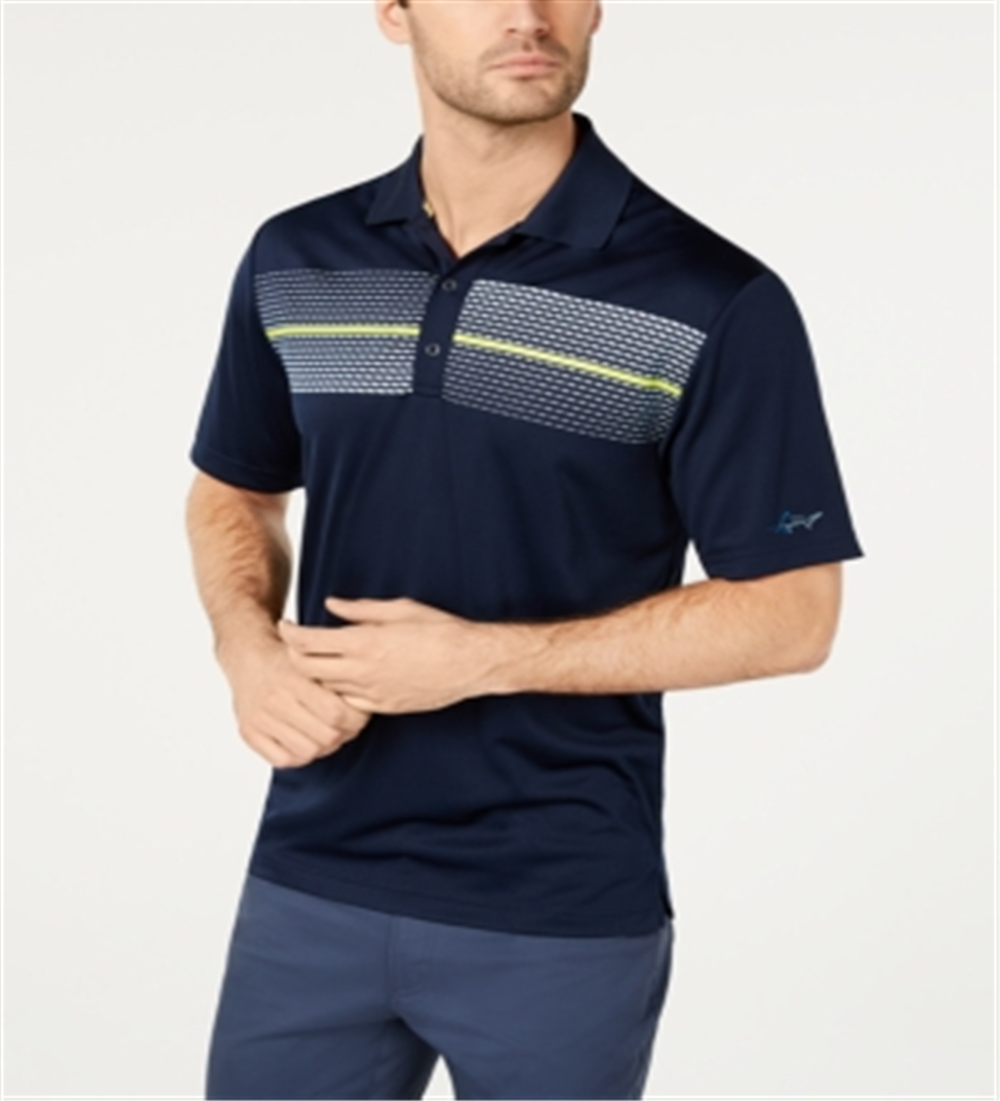 Attack Life by Greg Norman Men's Colorblocked Polo Blue Size Small