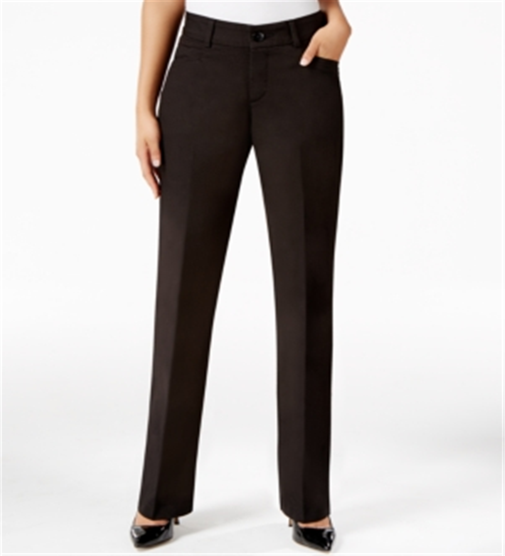 Lee Platinum Women's Madelyn Straight Leg Trousers Black Size 8-M