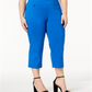 Alfani Women's Plus High Rise Pull on Capri Pants Blue Size 14W