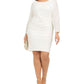 Vince Camuto Women's Plus Sequined Bodycon Dress White Size 16W