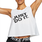 Nike Women's Logo Graphic Sleeveless Crew Neck Tank Top  White Size Small
