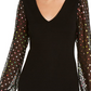 INC International Concepts Women's Knit Clip Dot Metallic Sweater Black Size Small