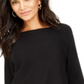 INC International Concepts Women's Solid Shirttail Pullover Sweater Black Size Large