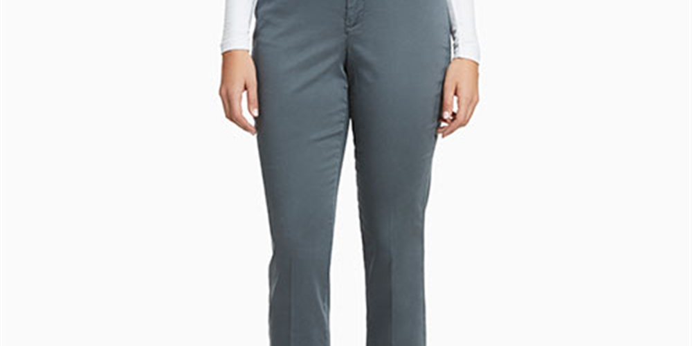 Gloria Vanderbilt Women's Anita Straight Trouser Pant Blue Size 14