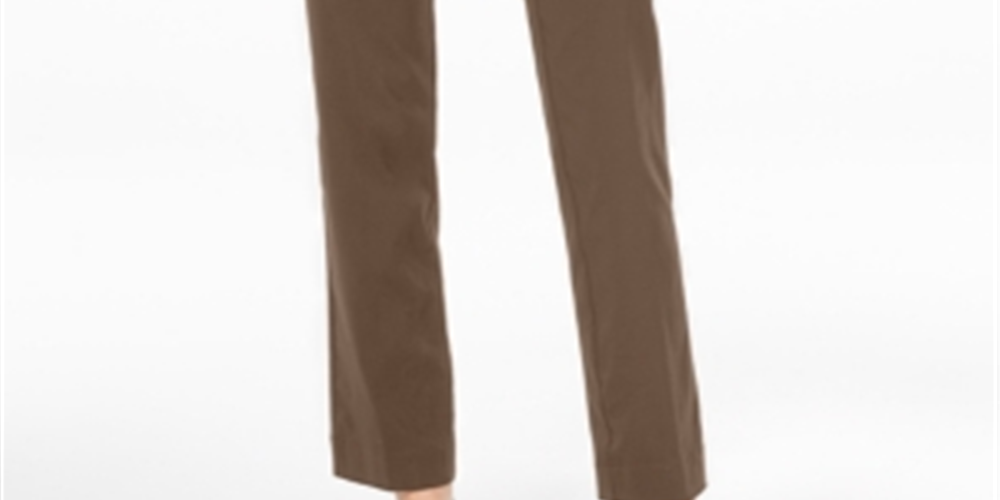 JM Collection Women's Pull-on Tummy Control Slim-Leg Pants Short Length Brown  Size XXS