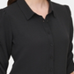 Calvin Klein Women's Ruched Sleeve Shirt Black Size Small