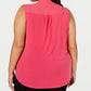 Alfani Women's Surplice V Neck Shell Pink Size 3X