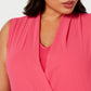 Alfani Women's Surplice V Neck Shell Pink Size 3X