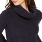 Style & Co Women's Faux Sherpa Cowlneck Sweater Blue Size PP