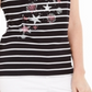 Karen Scott Women's Striped Seashell T-Shirt  Black Size XS