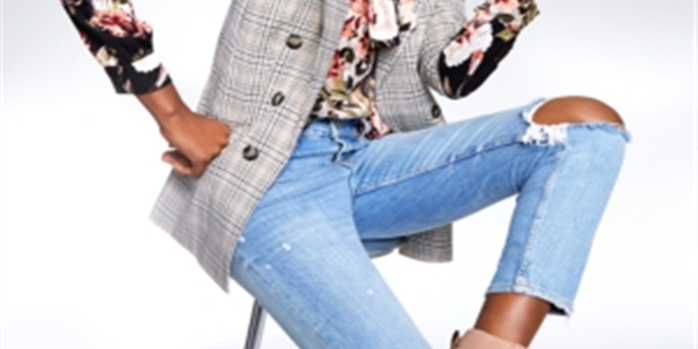 Bar III Women's Open Front Plaid Blazer Gray Size Medium