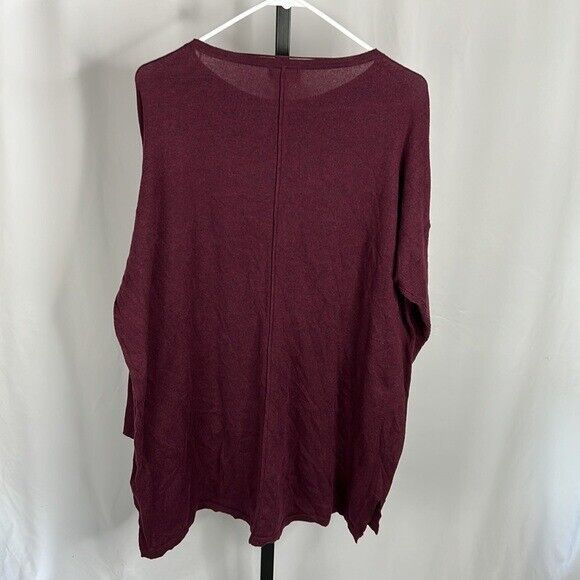 Style & Co Women's Plus Seamfront Mixed Media Tunic Top Purple size 0X