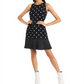Riley & Rae Mini Dede Dot-Print Ruffle-Hem Dress Black Size 12