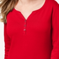 Karen Scott Women's Cotton Henley Neck Top Red Size Petite M