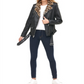 Levi's Women's Oversized Faux Leather Moto with Faux Fur Lined Lapels Jacket Black Size X-Large