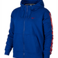 Nike Women's Sportswear Logo French Terry Zip Hoodie Blue Size 2X