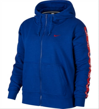 Nike Women's Sportswear Logo French Terry Zip Hoodie Blue Size 2X