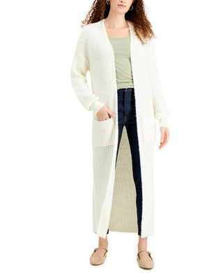 Kit & Sky Women's Ribbed Oversized Cardigan White Size Large