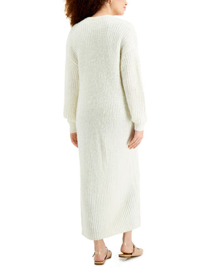 Kit & Sky Women's Ribbed Oversized Cardigan White Size Large