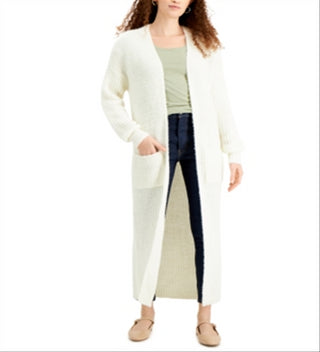 Kit & Sky Women's Ribbed Oversized Cardigan White Size Large
