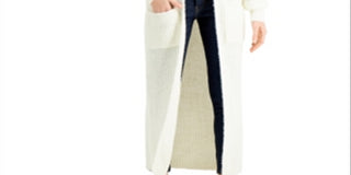 Kit & Sky Women's Ribbed Oversized Cardigan White Size Large